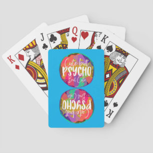 NIEDLICH, ABER PSYCHO, ABER NIEDLICH lustig sarkas Spielkarten
