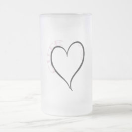 Niedlich, aber Psycho Black Heart Pink Schriftart Mattglas Bierglas