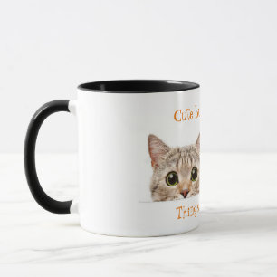 Niedlich aber Psycho Cat 11oz Zwei-Tonen-Kaffee-Ta Tasse