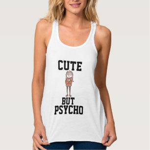 NIEDLICH, ABER PSYCHO FUNNY LADIES T - SHIRT