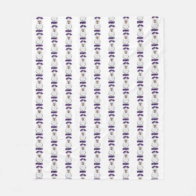 Niedlich, aber Spooky Halloween Ghost Holing a Pum Fleecedecke (Vorderseite)