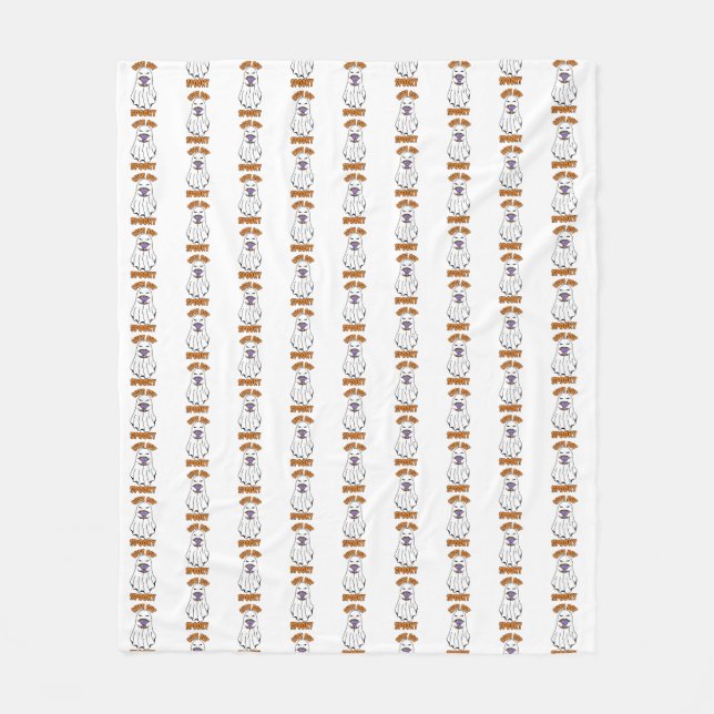 Niedlich, aber Spooky Halloween Ghost Holing a Pum Fleecedecke (Vorderseite)