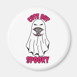 Niedlich, aber Spooky Halloween Ghost Holing a Pum Magnet