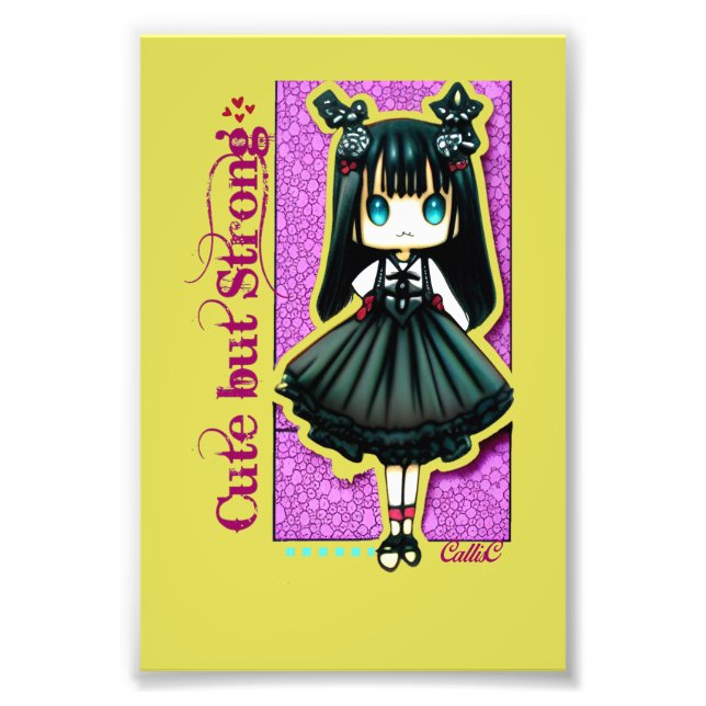 Niedlich, aber stark - Lolly Gothic Girl von Calli Fotodruck (Vorne)