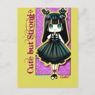 Niedlich, aber stark - Lolly Gothic Girl von Calli Postkarte