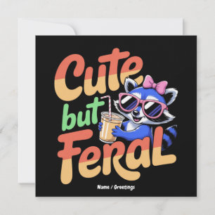 Niedlich Aber Wild Lustig Reizendes Waschbär Retro Einladung