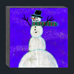 Niedlich Abstrakt Art Snowman Holzkisten Schild<br><div class="desc">Mein niedliches abstraktes Schneemobil macht diese Holzkiste zu einem einzigartigen Werk der Weihnachtskunst!</div>