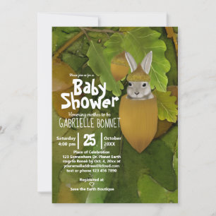 Niedlich Acorn Baby Bunny   Acorn Tree Einladung