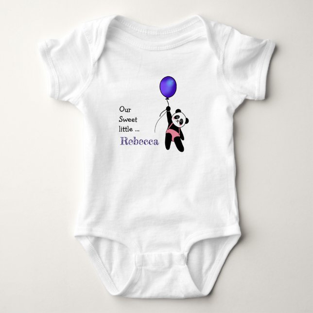 Niedlich Adorable Baby Panda mit Blue Balloon Strampler (Vorderseite)