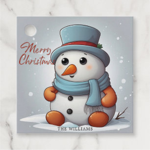 Niedlich Adorable Baby Snowman in Whimsical Winter Geschenkanhänger