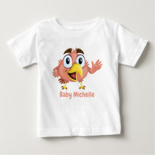 Niedlich Adorable Bird und Panda Cub Graphic Baby T-shirt