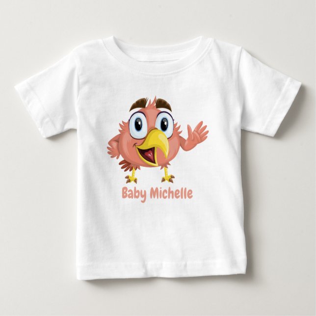 Niedlich Adorable Bird und Panda Cub Graphic Baby T-shirt (Vorderseite)