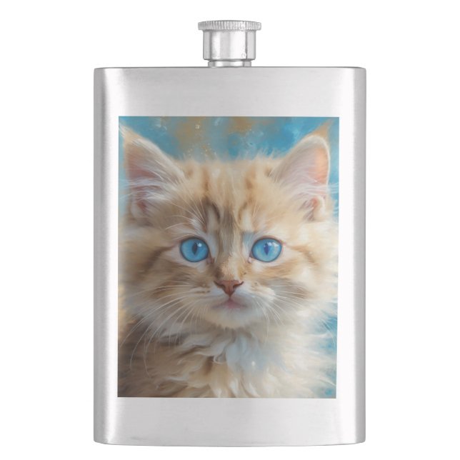 Niedlich Adorable Cat-37823 Flachmann (Vorderseite)