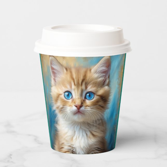 Niedlich Adorable Cat Portrait Pappbecher (Vorderseite)