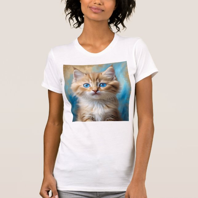 Niedlich Adorable Cat Portrait T-Shirt (Vorderseite)
