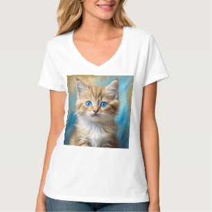 Niedlich Adorable Cat Portrait T-Shirt