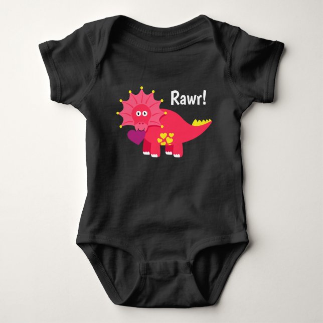 Niedlich Adorable Dinosaurier Rawr! Baby Strampler (Vorderseite)