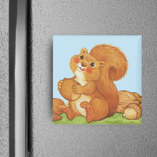 Niedlich Adorable Eichhörnchennudeln Magnet