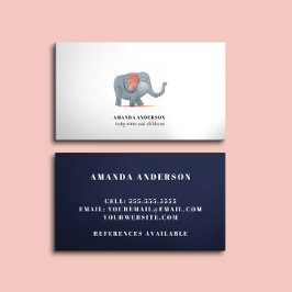 Niedlich Adorable Elephant Baby Sitter Kinderbetre Visitenkarte