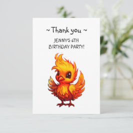 Niedlich Adorable Fiery Cartoon Baby Phoenix Dankeskarte