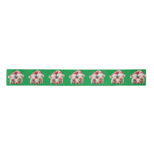 Niedlich Adorable Funny Christmas Schweine auf Dee Satinband