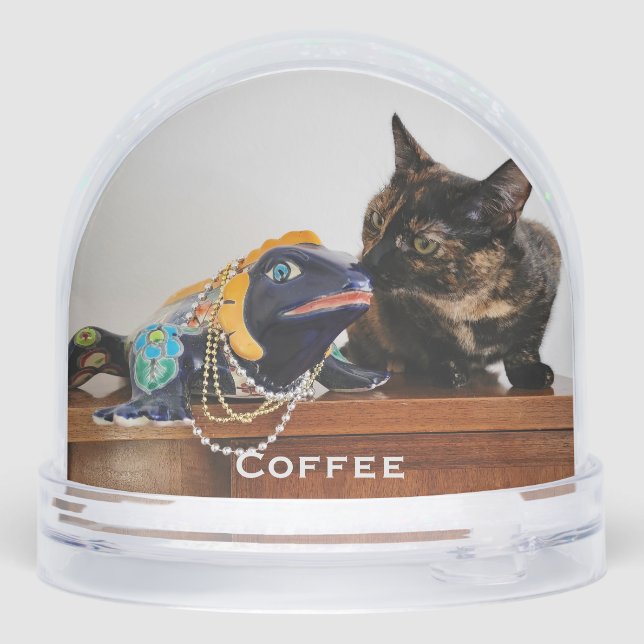 Niedlich Adorable Hauskatze, Hund, Baby-Foto mit N Schneekugeln (Rückseite)