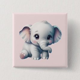 Niedlich Adorable Kawaii Baby Elephant Button