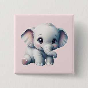 Niedlich Adorable Kawaii Baby Elephant Button