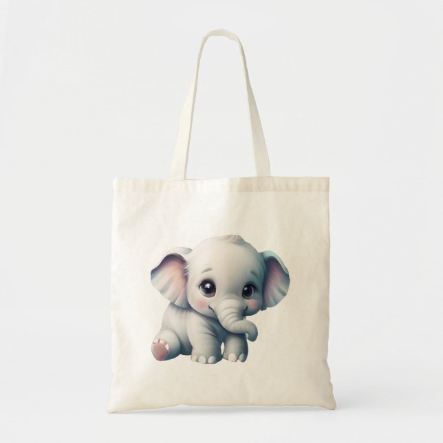 Niedlich Adorable Kawaii Baby Elephant Tragetasche (Vorne)