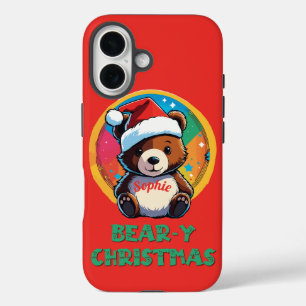 Niedlich Adorable Kawaii Chibi Bär y Weihnachtsbär iPhone 16 Hülle
