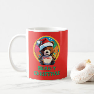 Niedlich Adorable Kawaii Chibi Bär y Weihnachtsbär Kaffeetasse