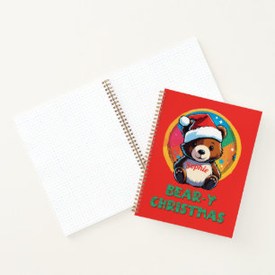 Niedlich Adorable Kawaii Chibi Bär y Weihnachtsbär Notizbuch
