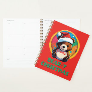 Niedlich Adorable Kawaii Chibi Bär y Weihnachtsbär Planer