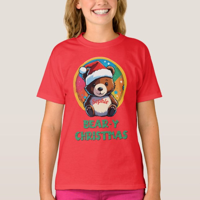 Niedlich Adorable Kawaii Chibi Bär y Weihnachtsbär T-Shirt (Vorderseite)