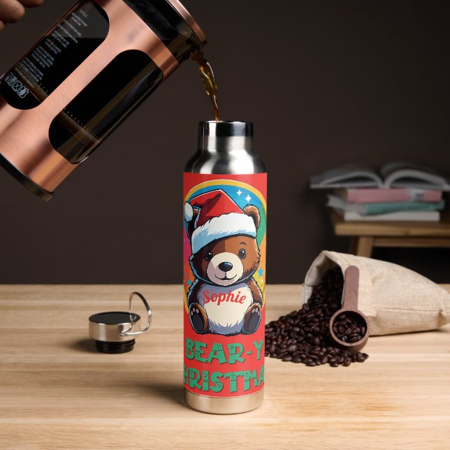 Niedlich Adorable Kawaii Chibi Bär y Weihnachtsbär Trinkflasche (Kaffee)