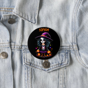 Niedlich Adorable Kawaii Halloween Hexe Button