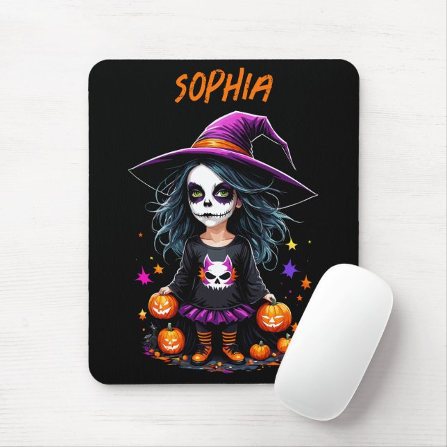 Niedlich Adorable Kawaii Halloween Hexe Mousepad (Mit Mouse)