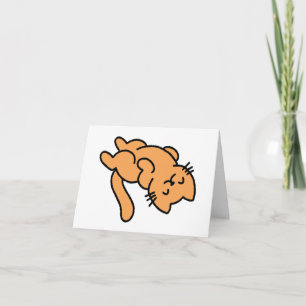 Niedlich Adorable Lazy Orange Cat PERSONALISIERT Karte