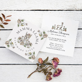 Niedlich Adorable Llama Wasserfarbener Teppich Quadratische Visitenkarte