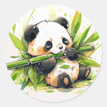 Niedlich Adorable Panda Eating Bamboo Shoots