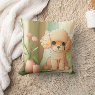 Niedlich Adorable Poodle Doppy Puppy Artwork   Kissen