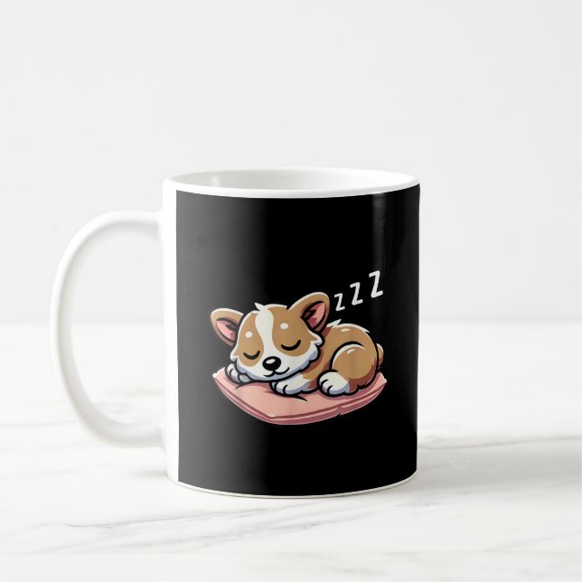 Niedlich Adorable Sleeping Animal Lovers Welsh Cor Kaffeetasse (Links)