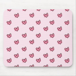 Niedlich Adorable Valentine's Day Red Hearts Muste Mousepad