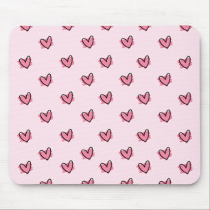 Niedlich Adorable Valentine's Day Red Hearts Muste Mousepad