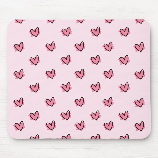 Niedlich Adorable Valentine's Day Red Hearts Muste Mousepad (Vorne)