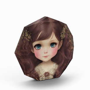 Niedlich Adorable Vintage Art Chibi Kawaii Girl de Fotoblock