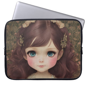 Niedlich Adorable Vintage Art Chibi Kawaii Girl de Laptopschutzhülle