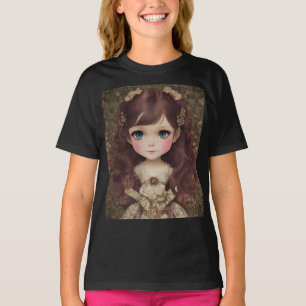 Niedlich Adorable Vintage Art Chibi Kawaii Girl de T-Shirt