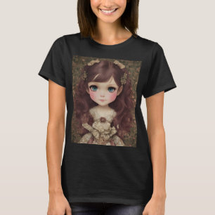 Niedlich Adorable Vintage Art Chibi Kawaii Girl de T-Shirt