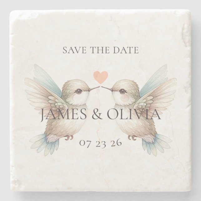 Niedlich Adorable Wedding Save the Date Stone Unte Steinuntersetzer (Vorderseite)